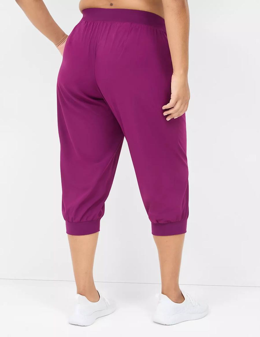 Lane Bryant LIVI Stretch Woven Capri Pantaloni Jogger Donna Viola Scuro | RCH8497AF