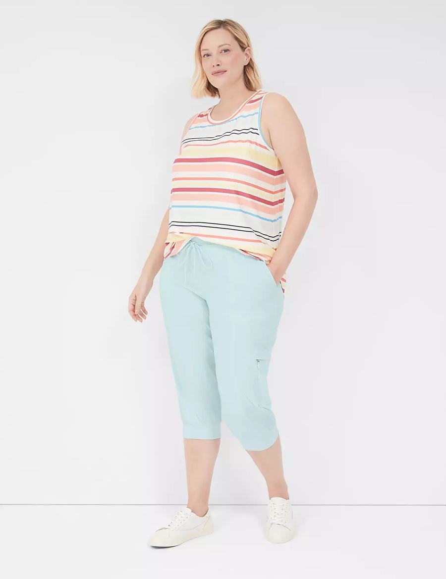 Lane Bryant LIVI Stretch Woven Capri Pantaloni Jogger Donna Verdi Chiaro | NCS2227CM