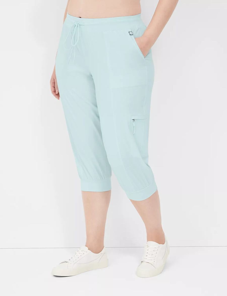 Lane Bryant LIVI Stretch Woven Capri Pantaloni Jogger Donna Verdi Chiaro | NCS2227CM