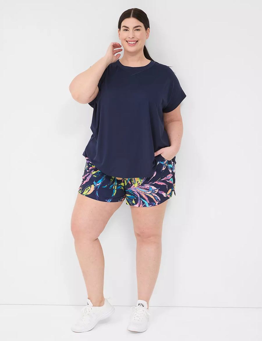 Lane Bryant LIVI Stretch Woven Pantaloncini Donna Blu Marino Colorate | QRR6277RK