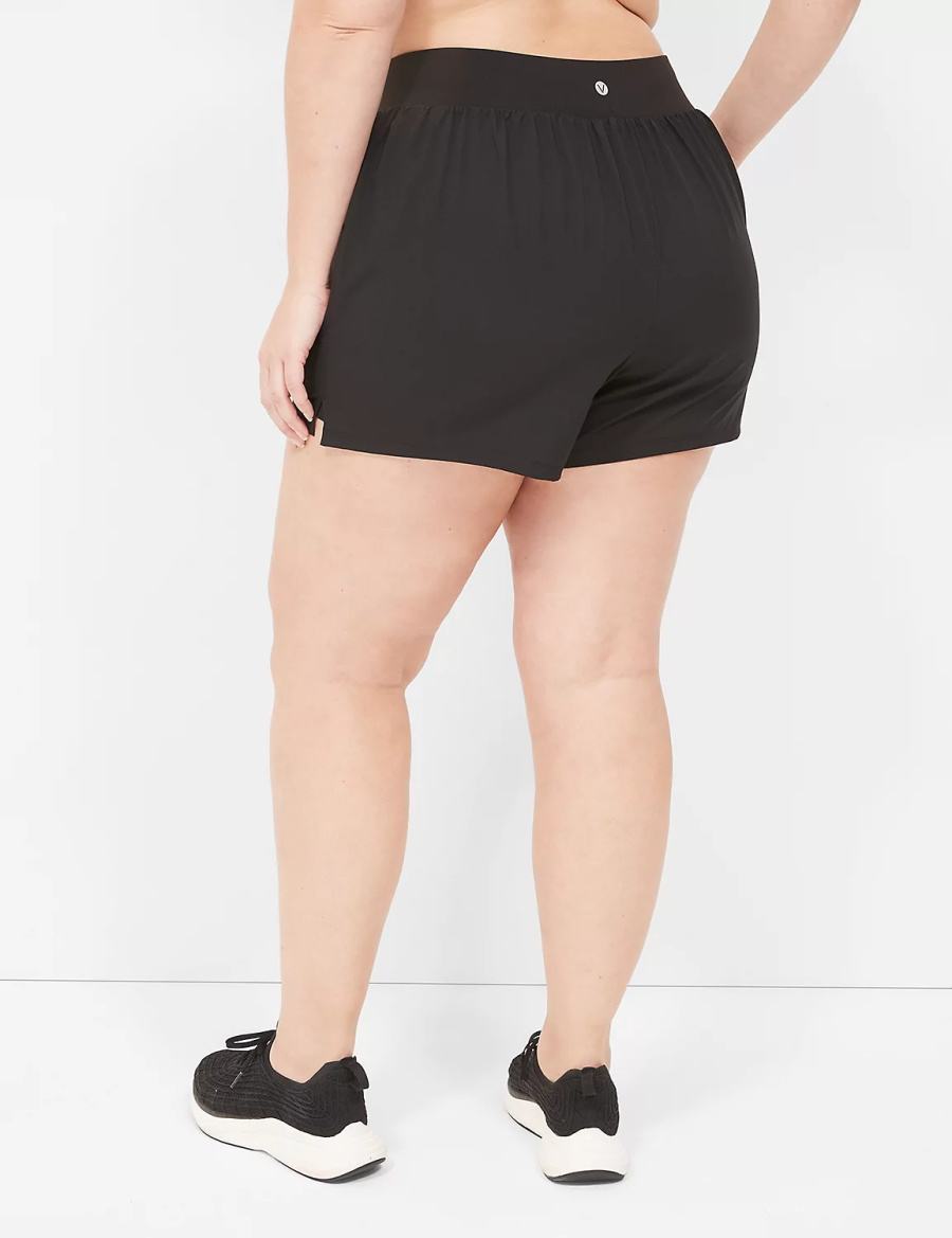 Lane Bryant LIVI Stretch Woven Pantaloncini Donna Nere | XCP6881QQ