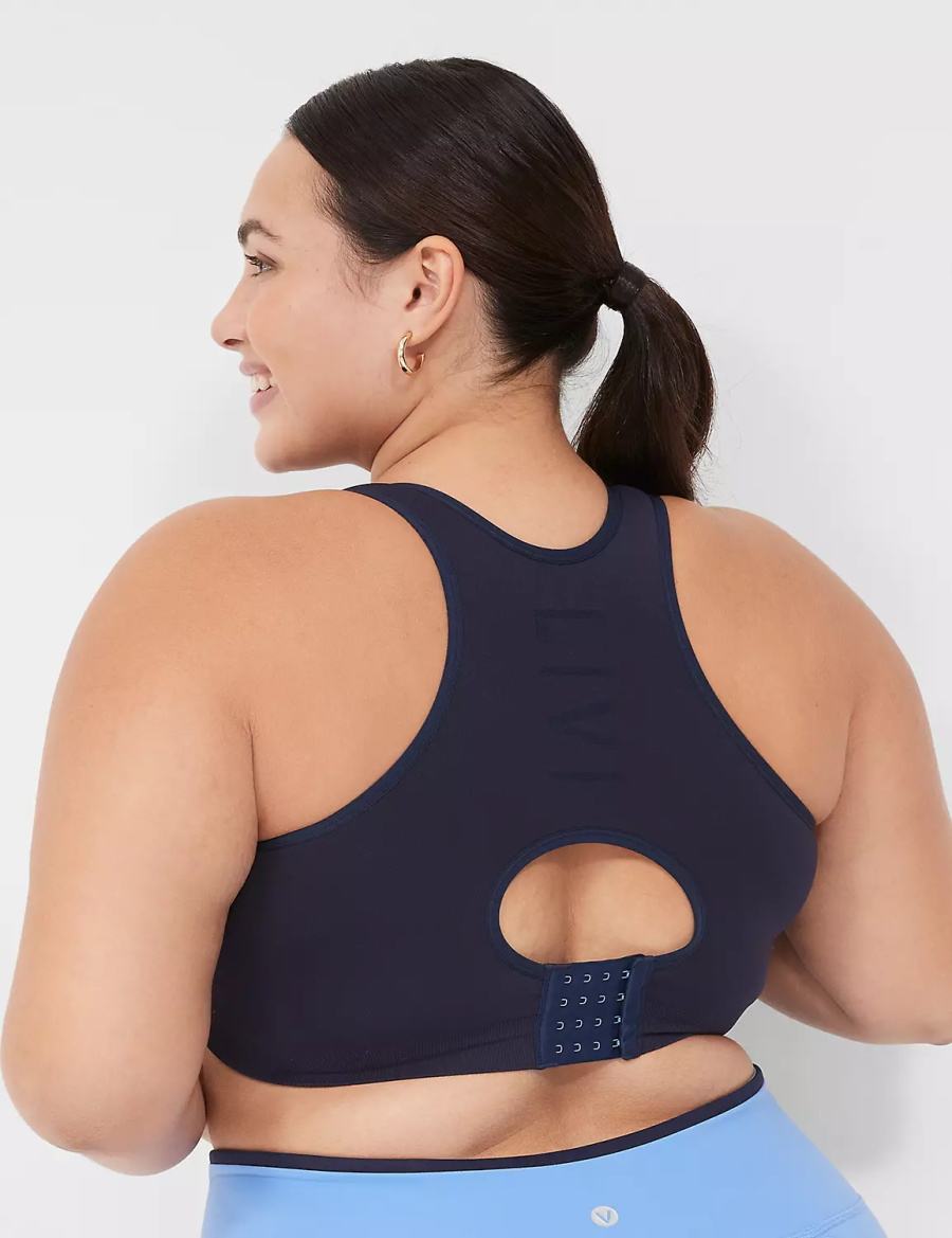 Lane Bryant LIVI Wireless Medium-Impact Seamless Reggiseno Sportivo Donna Blu | HQZ4234LM