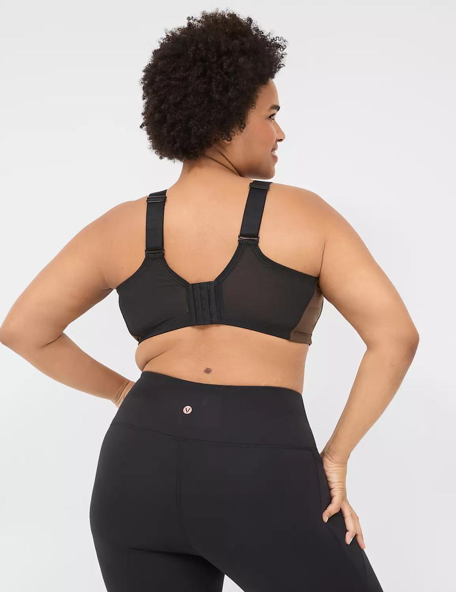 Lane Bryant LIVI Wireless Medium-Impact Wicking Reggiseno Sportivo Donna Marroni Scuro | PDV4516UA