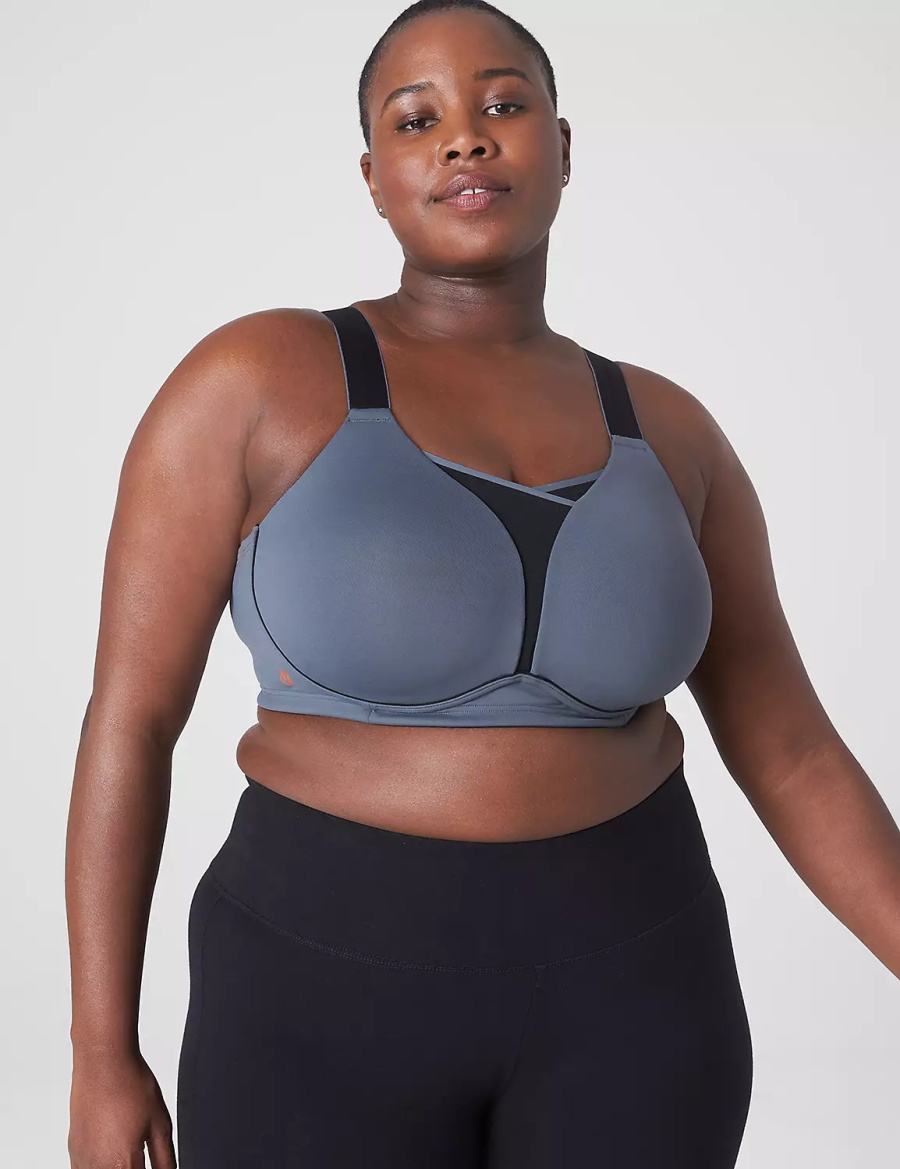 Lane Bryant LIVI Wireless Medium-Impact Wicking Reggiseno Sportivo Donna Grigie Nere | PCK298LV