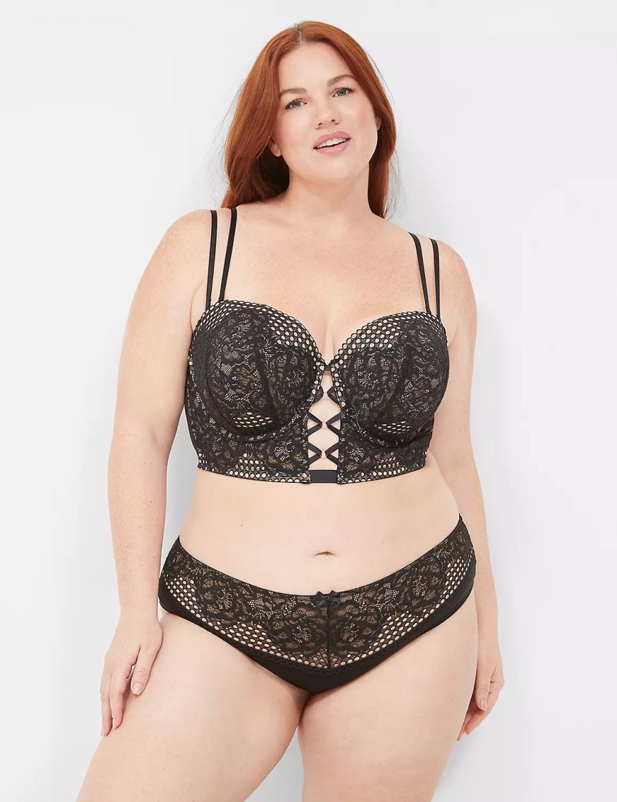 Lane Bryant Lace-Back Mutandine Sfacciate Donna Nere | OCC257DF