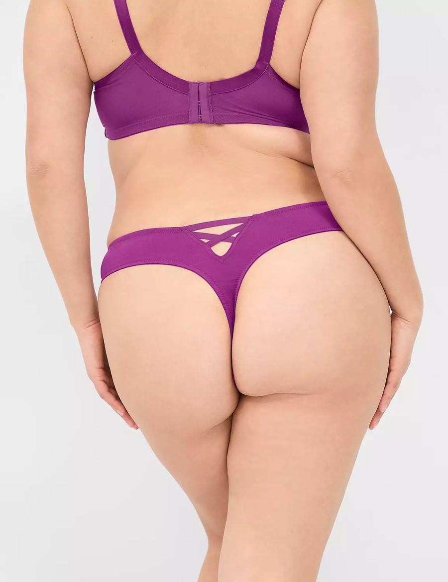 Lane Bryant Lace-Front Mutandine Perizoma Donna Viola | QHH1175BE