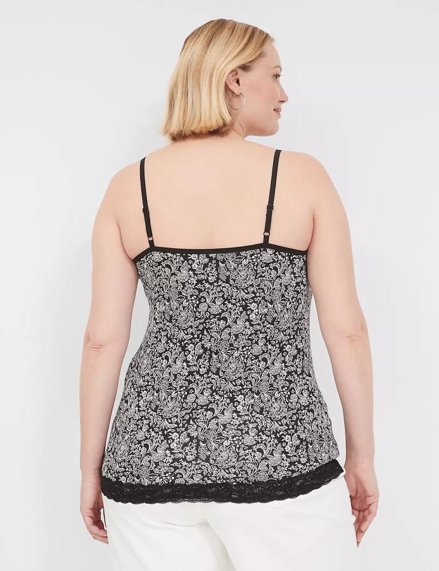 Lane Bryant Lace-Trim Cami Canotta Donna Nere | ZGV633CU