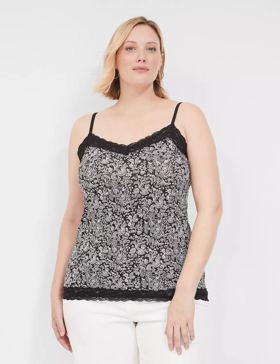 Lane Bryant Lace-Trim Cami Canotta Donna Nere | ZGV633CU