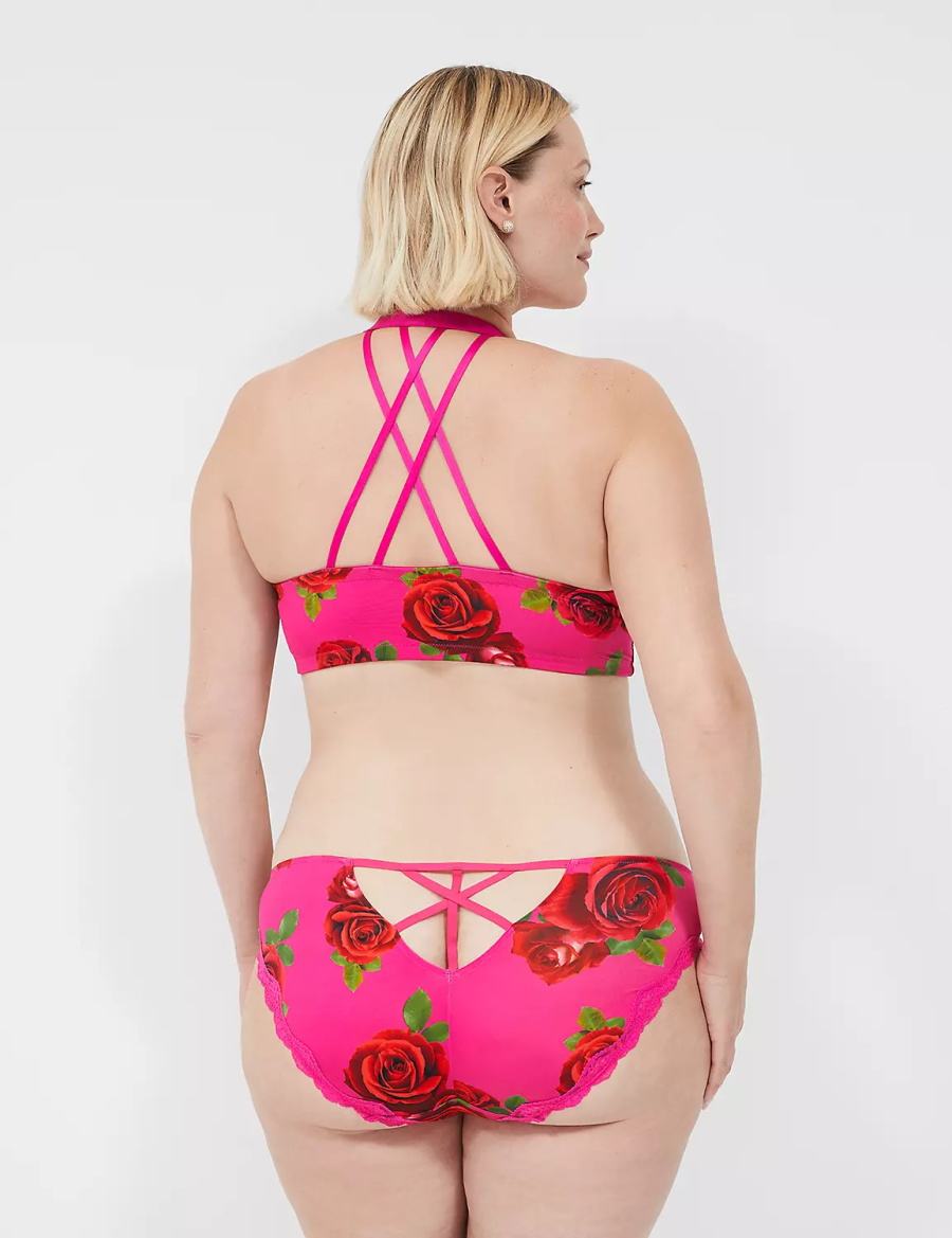 Lane Bryant Lace-Trim Mutandina Bikini Donna Rosa Fucsia | MZB6421MX