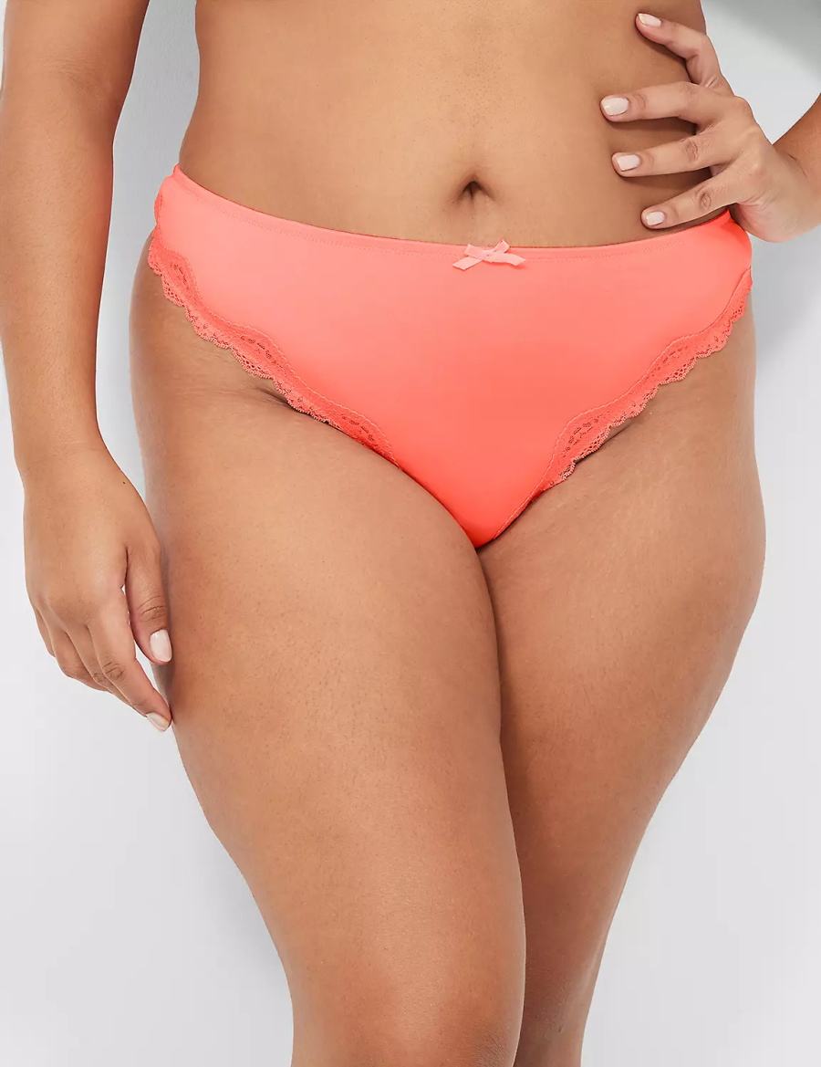 Lane Bryant Lace-Trim Mutandine Perizoma Donna Rosa | ZVR6562ZR