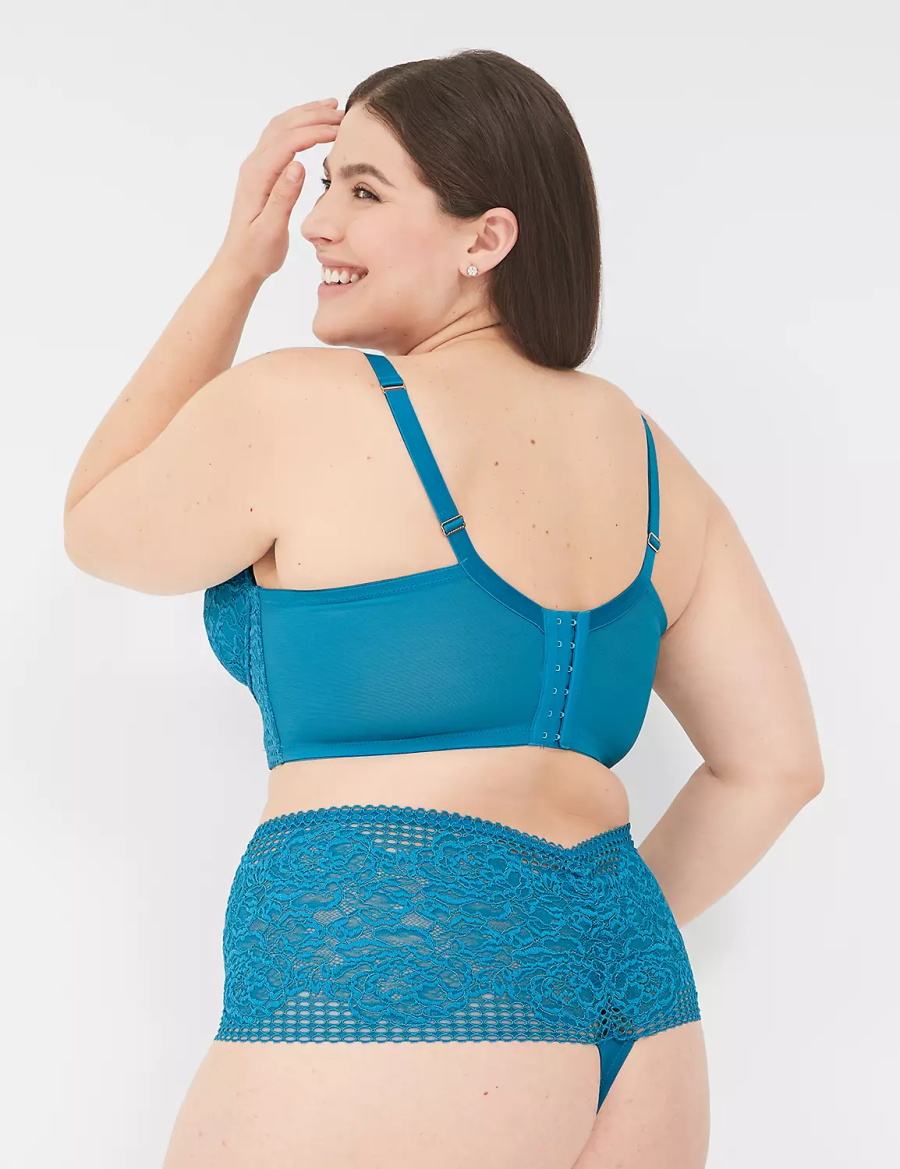 Lane Bryant Lace Longline Boost Reggiseno A Balconcino Donna Blu | JPM1980YA