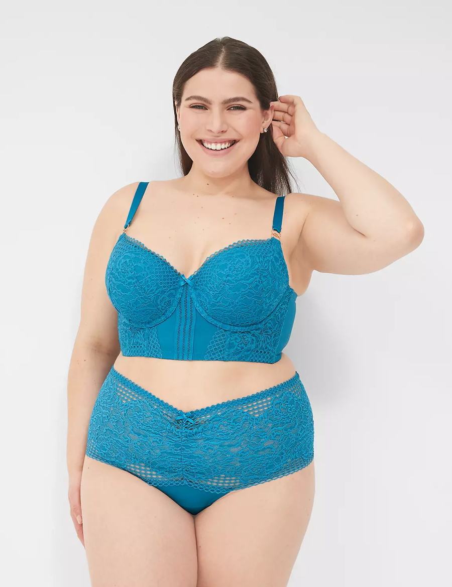 Lane Bryant Lace Mutandine Perizoma Donna Blu | TJZ978GN