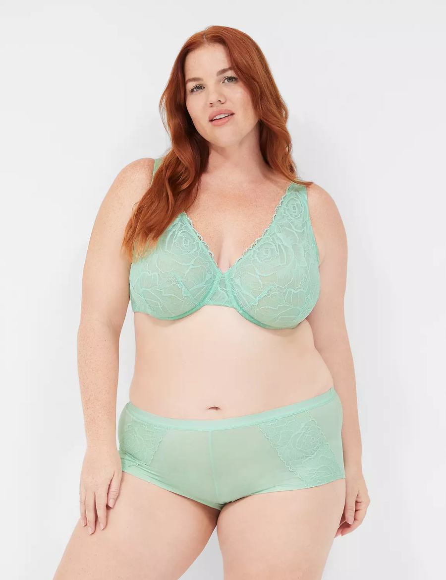 Lane Bryant Lace Unlined Full Coverage Bralette Donna Verdi Chiaro | AWI485CP