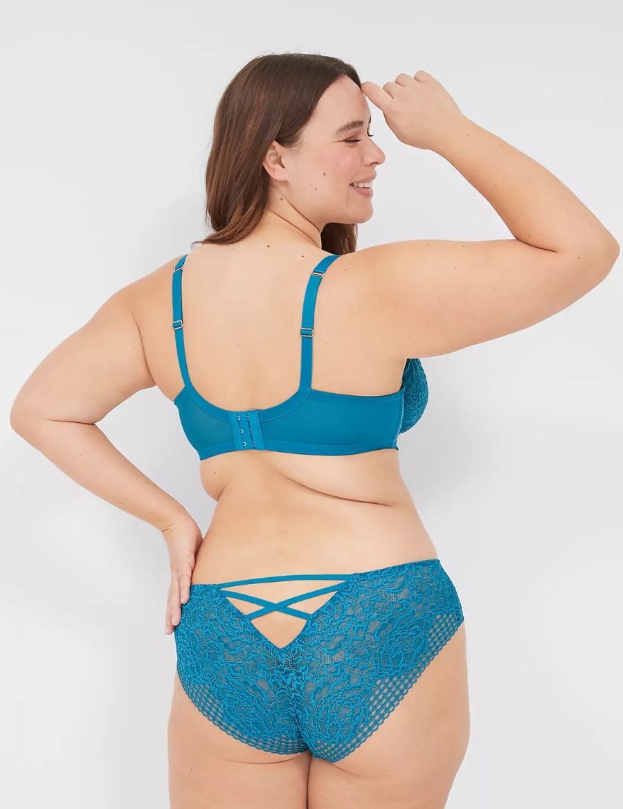 Lane Bryant Lace Unlined Reggiseno A Balconcino Donna Blu | WEP2112NY