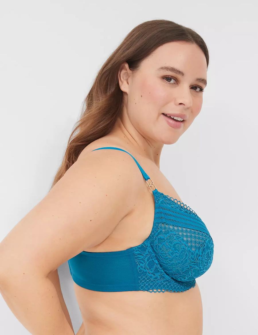 Lane Bryant Lace Unlined Reggiseno A Balconcino Donna Blu | WEP2112NY