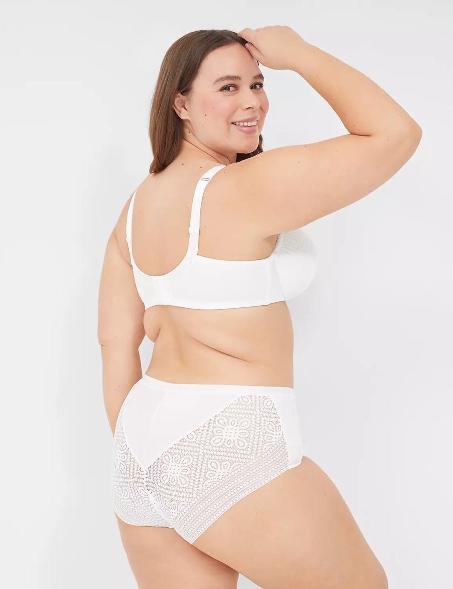 Lane Bryant Lightly Lined Full Coverage With Lace Bralette Donna Bianche | TUB8641SY