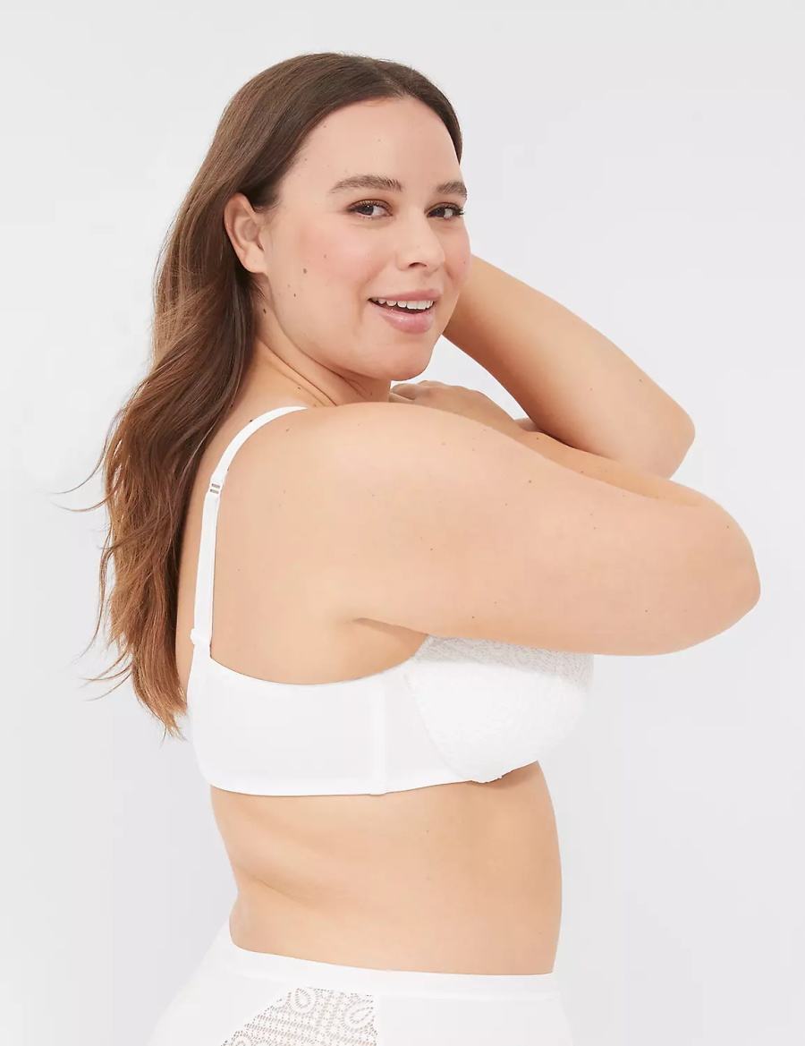 Lane Bryant Lightly Lined Full Coverage With Lace Bralette Donna Bianche | TUB8641SY