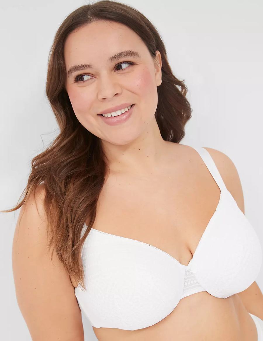 Lane Bryant Lightly Lined Full Coverage With Lace Bralette Donna Bianche | TUB8641SY