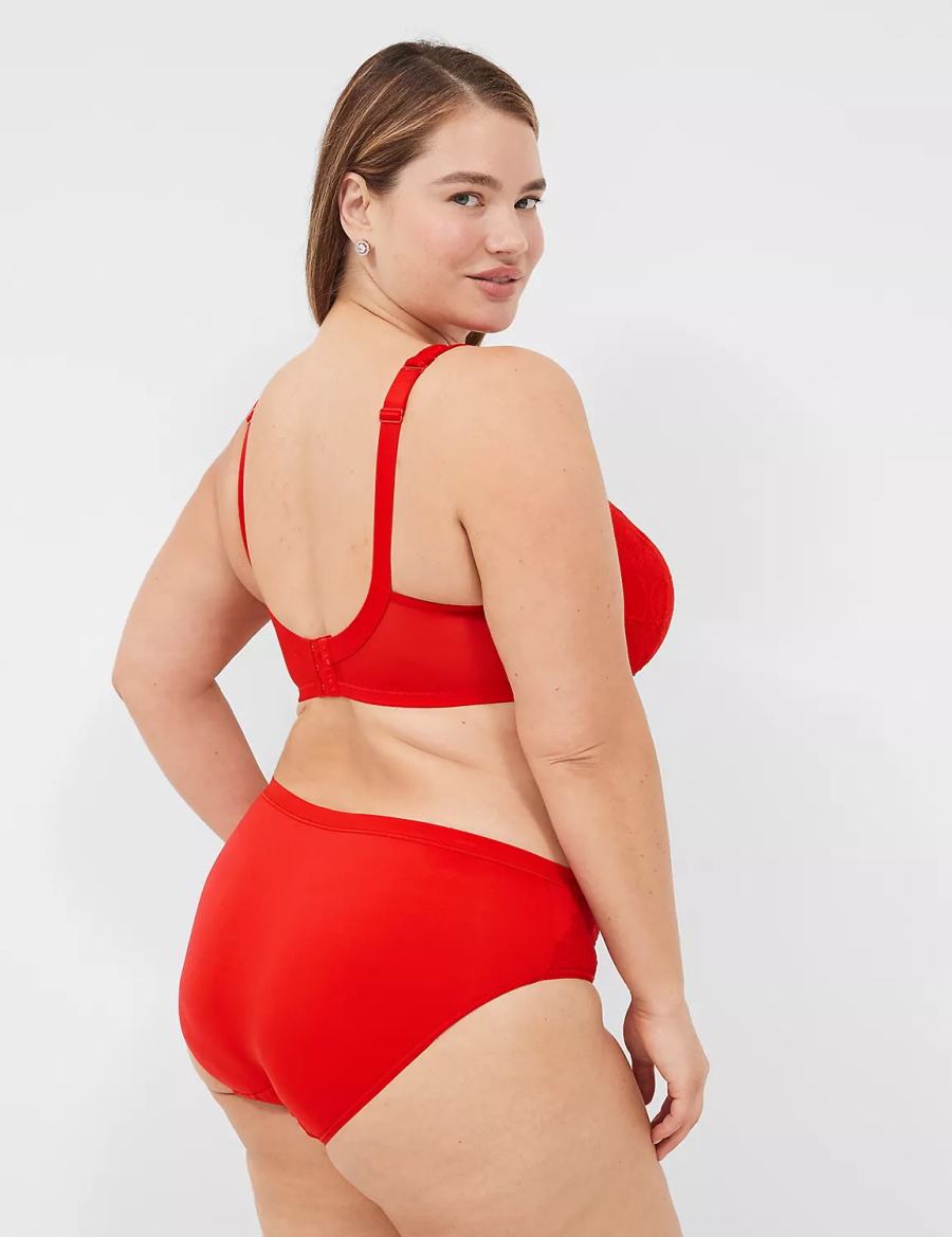 Lane Bryant Lightly Lined Full Coverage With Lace Bralette Donna Rosse | PXF488AW