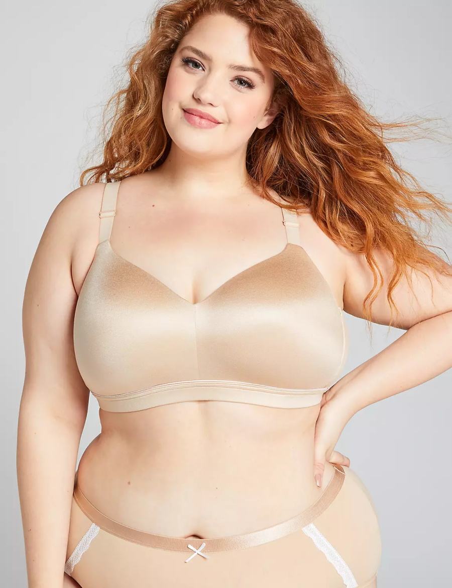 Lane Bryant Lightly Lined Lounge Bralette Donna Beige | UYH6397UG