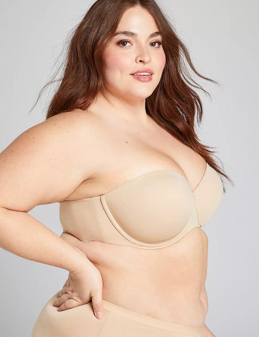 Lane Bryant Lightly Lined Multi-Way Reggiseni Senza Spalline Donna Beige | BUR285ZV