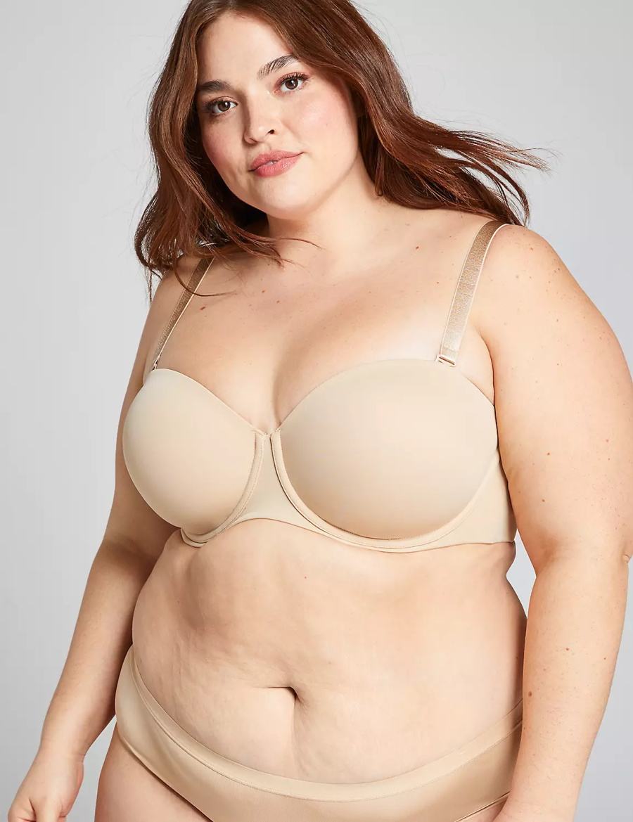 Lane Bryant Lightly Lined Multi-Way Reggiseni Senza Spalline Donna Beige | BUR285ZV