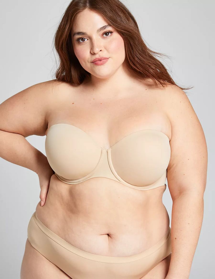 Lane Bryant Lightly Lined Multi-Way Reggiseni Senza Spalline Donna Beige | BUR285ZV