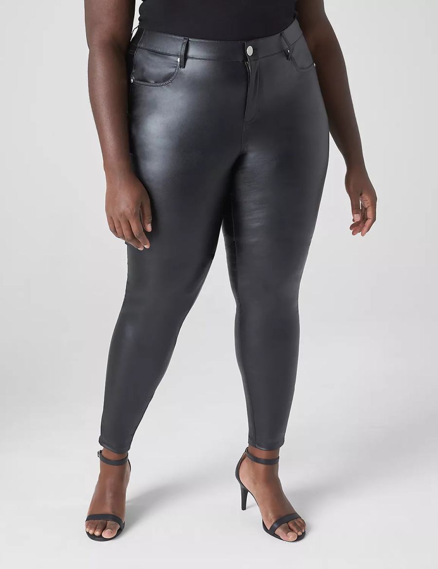 Lane Bryant Lightweight Faux-Leather Leggings Donna Nere | HCU9157BA