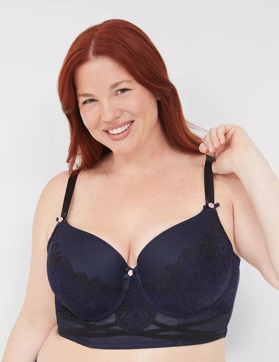 Lane Bryant Longline Boost Reggiseno A Balconcino Donna Blu | WGB5841ZY