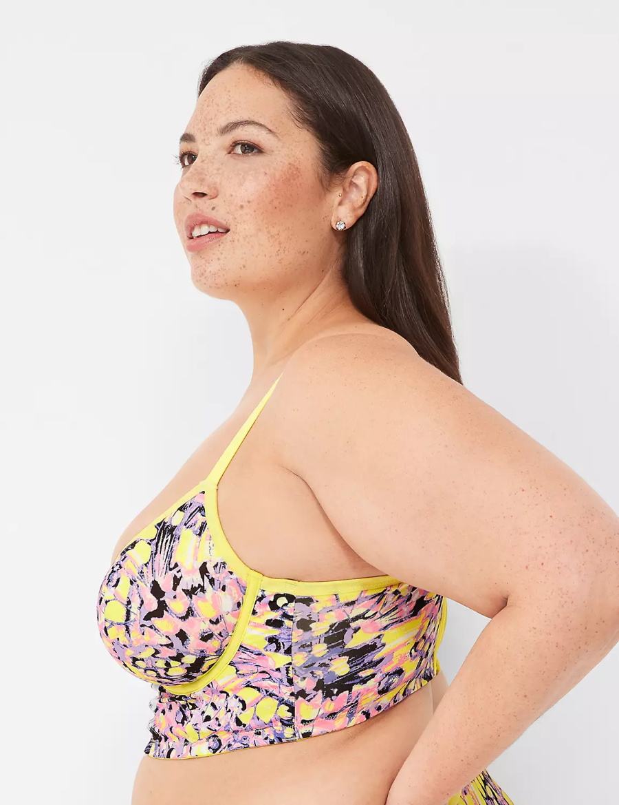 Lane Bryant Longline Demi Bralette Donna Gialle Colorate | FRI2571VH