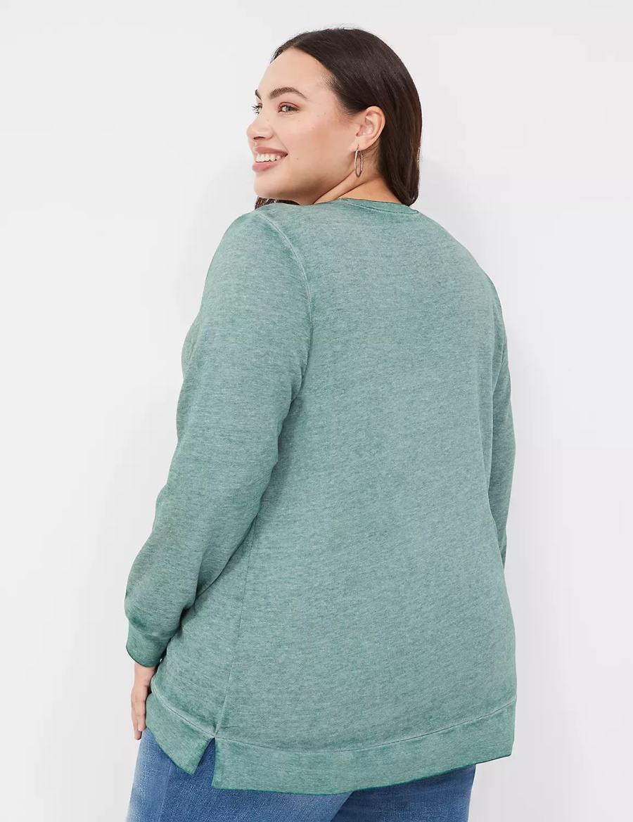 Lane Bryant Luck Graphic Felpe Donna Verdi | ODM9848WR