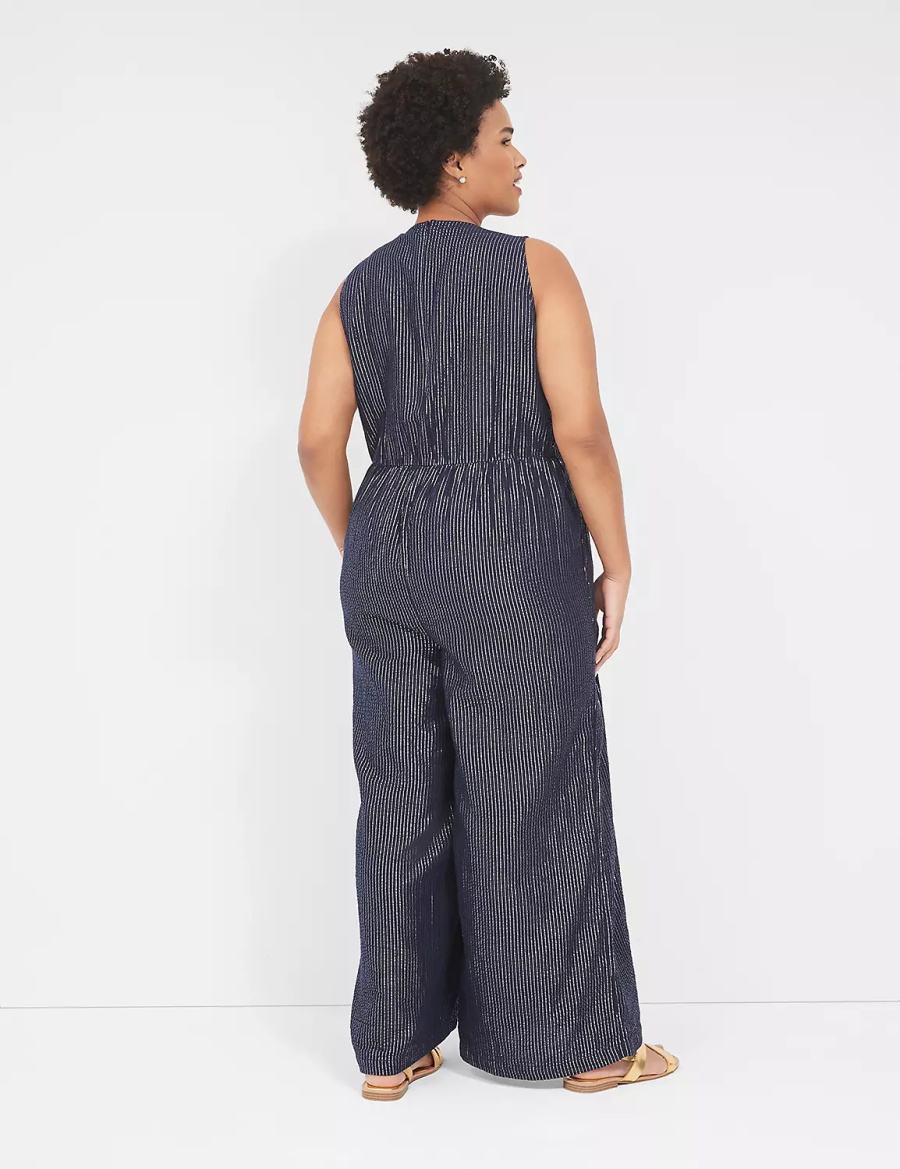 Lane Bryant Lurex Gauze Easy Jumpsuit Donna Blu | RDS2997NT