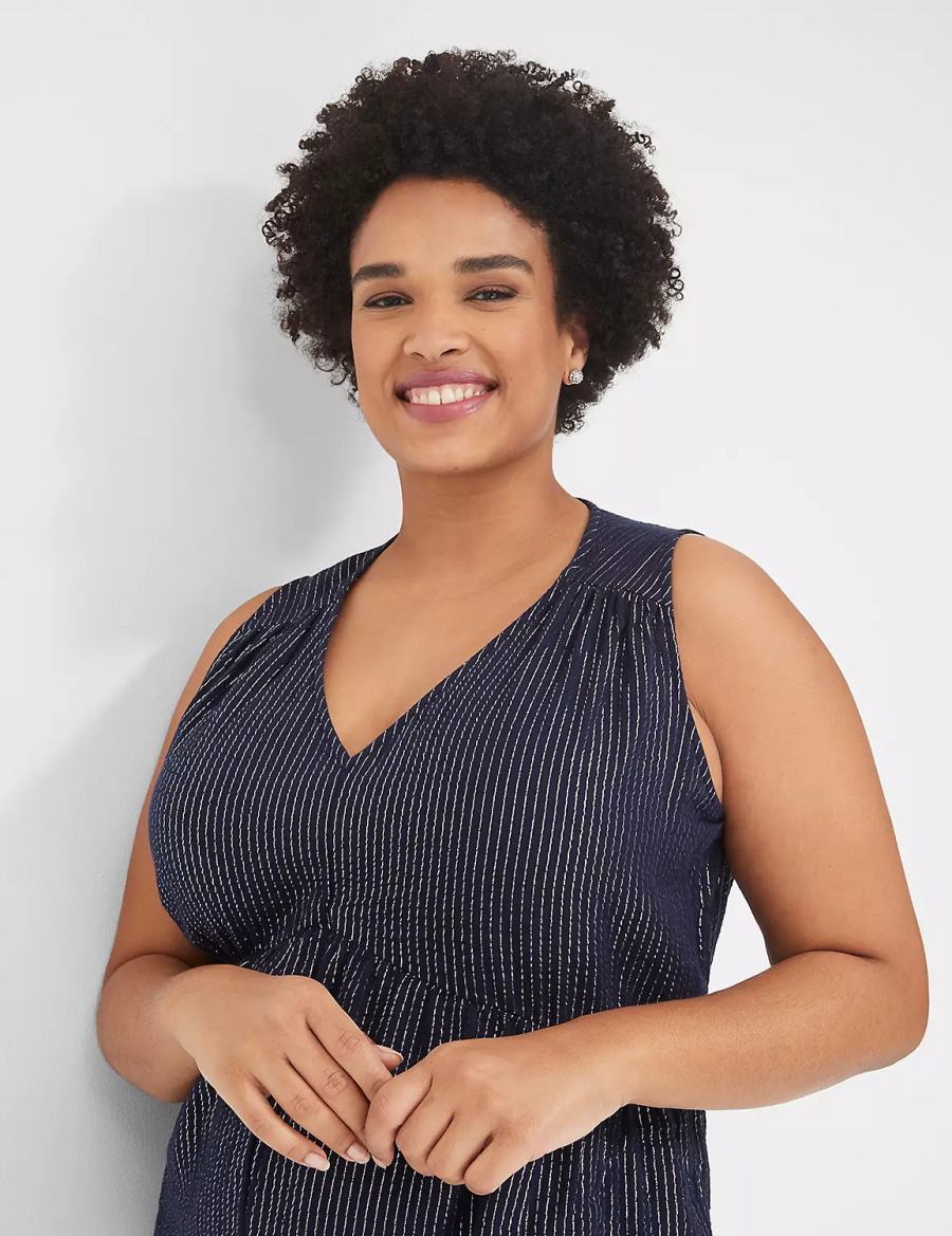 Lane Bryant Lurex Gauze Easy Jumpsuit Donna Blu | RDS2997NT