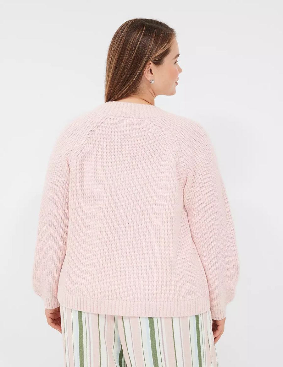 Lane Bryant Lurex Knit Sleep Cardigan Donna Rosa | KAJ8872ED