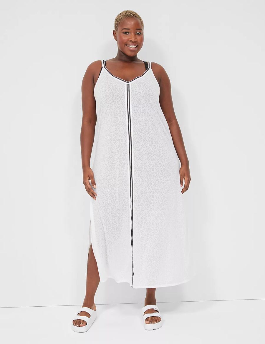 Lane Bryant Maxi Cover-Up Vestito Donna Bianche | RNI851JU