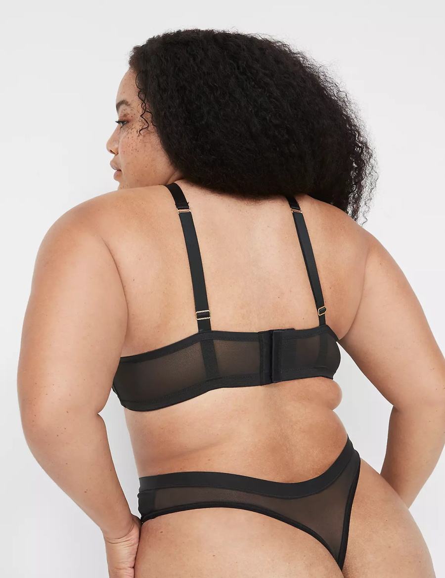 Lane Bryant Mesh Bandeau Bralette Donna Nere | APH5063PU