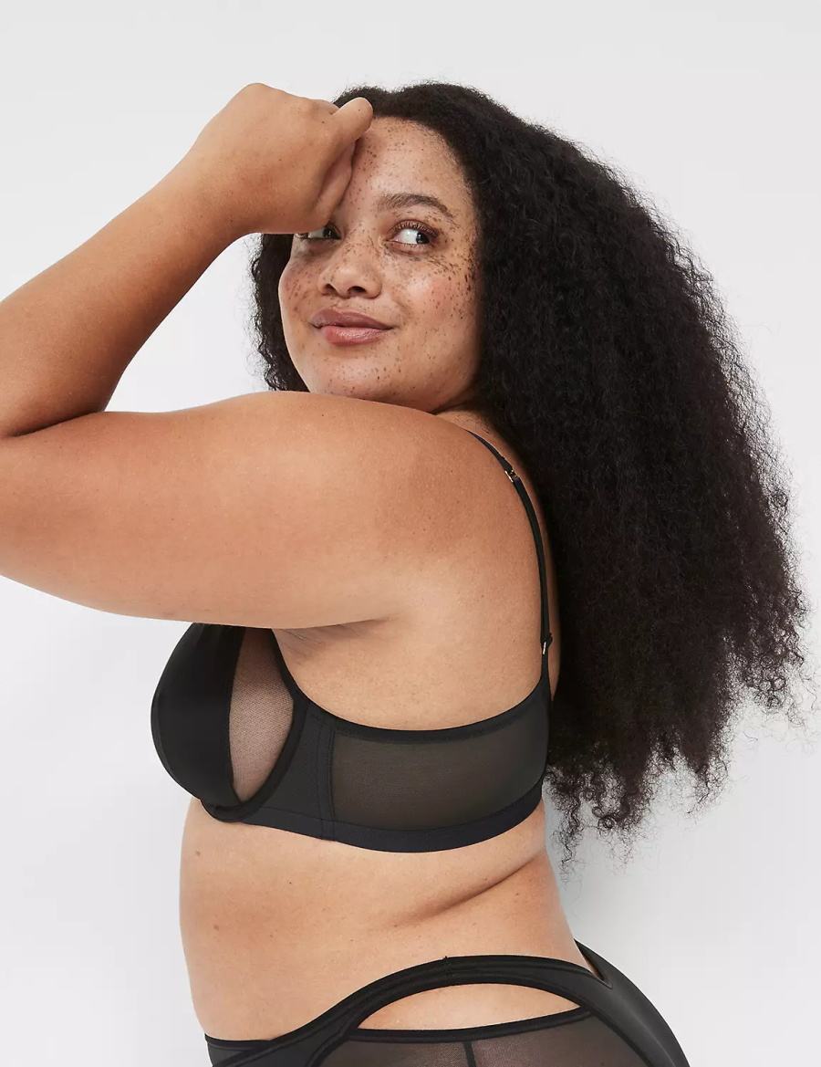 Lane Bryant Mesh High Apex Bralette Donna Nere | LEW128OY