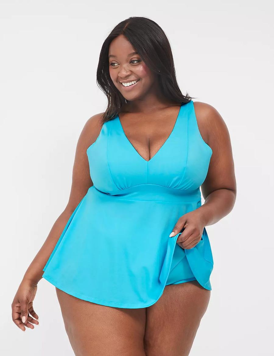 Lane Bryant Mid-Rise Swim Slip Donna Blu | BWO3215BS