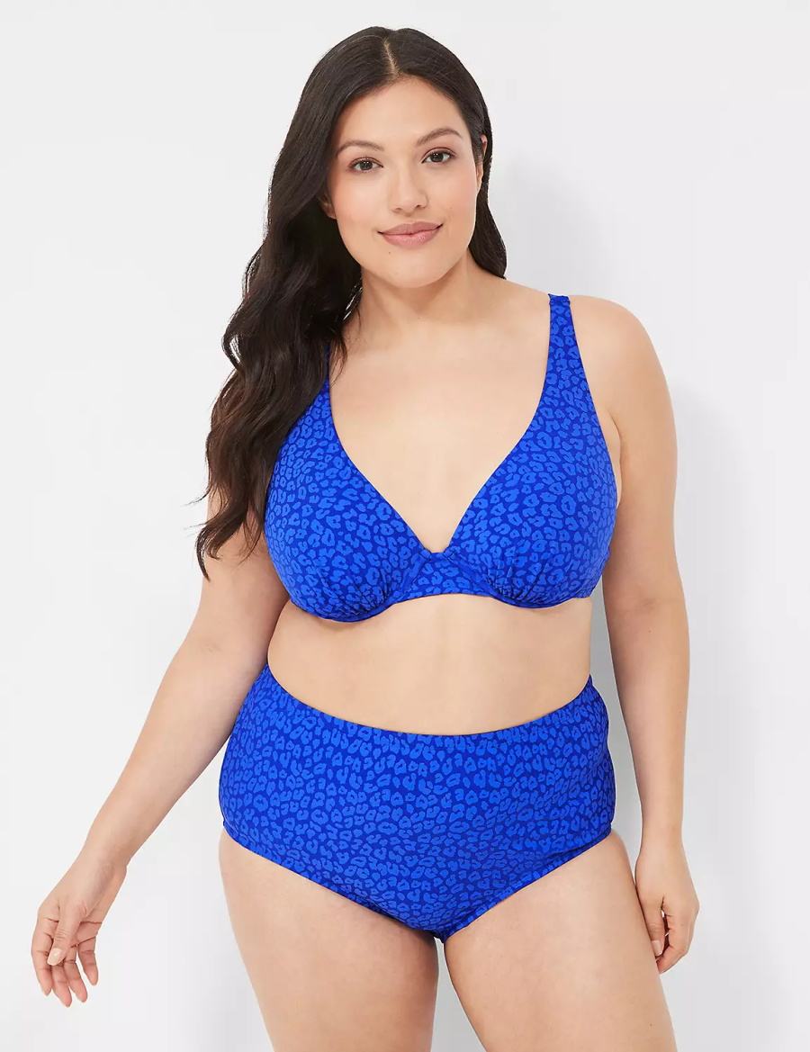 Lane Bryant Mid-Rise Swim Slip Donna Blu | LOX3439JV