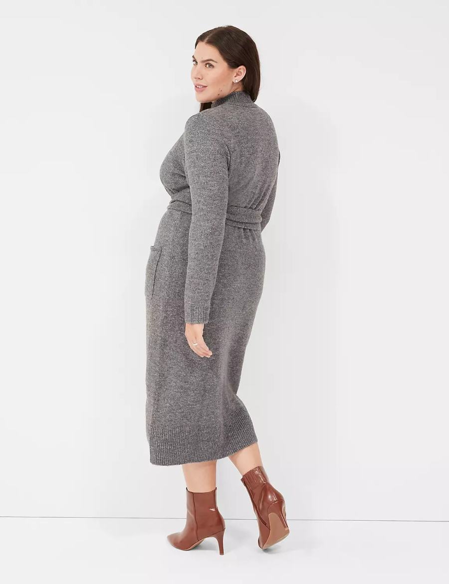 Lane Bryant Mock-Necked Midi Sweater Abito Midi Donna Grigie | KKD9871RC