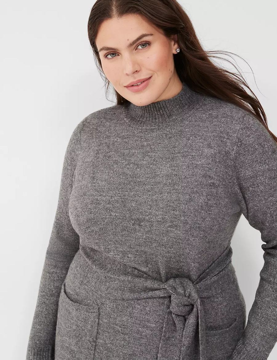 Lane Bryant Mock-Necked Midi Sweater Abito Midi Donna Grigie | KKD9871RC