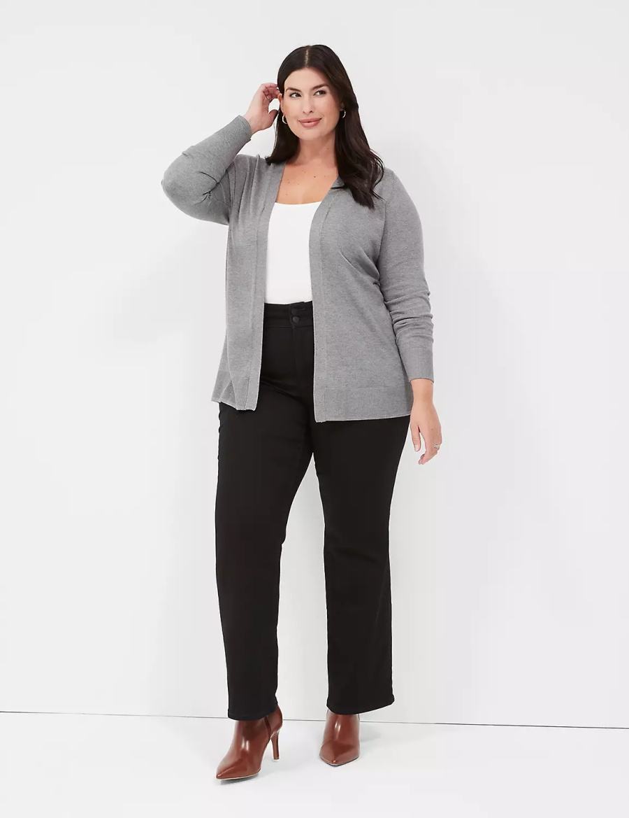 Lane Bryant Modern Long-Sleeve Open-Front Cardigan Donna Grigie | HYH880ES