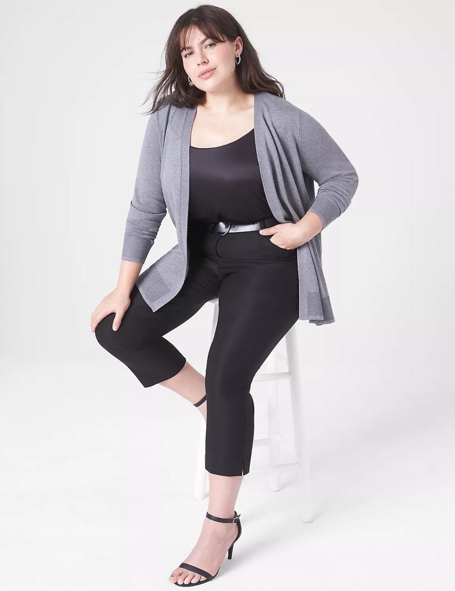 Lane Bryant Modern Long-Sleeve Open-Front Cardigan Donna Grigie | HYH880ES