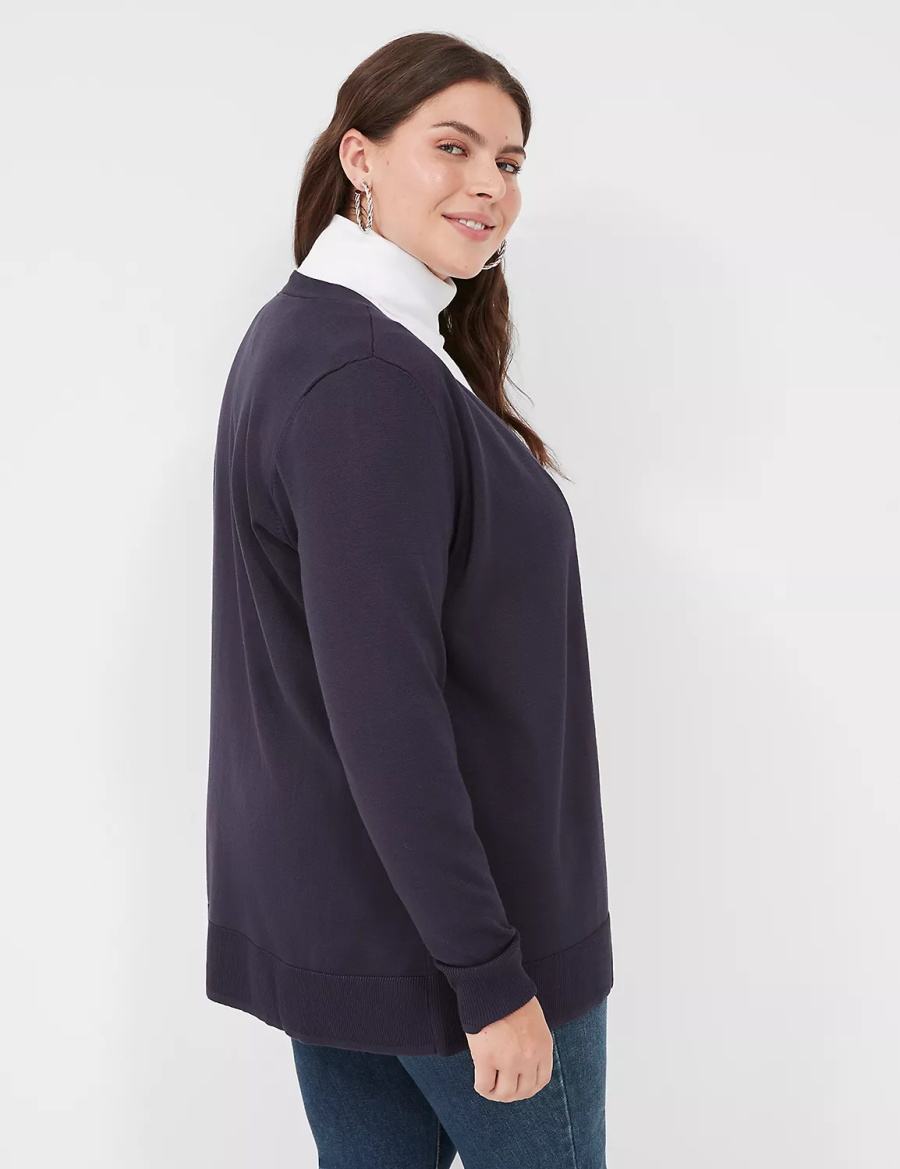 Lane Bryant Modern Long-Sleeve Open-Front Cardigan Donna Blu | GBB5817RL