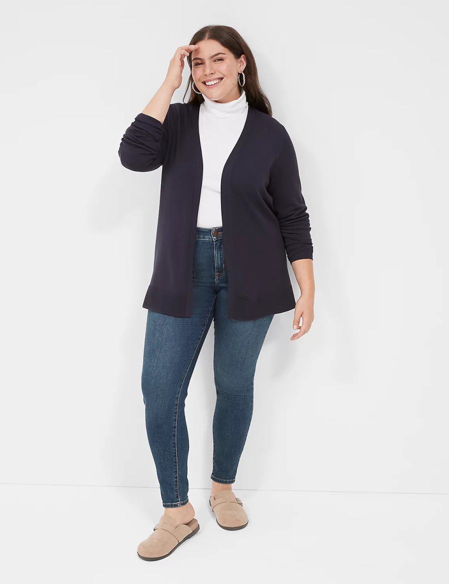 Lane Bryant Modern Long-Sleeve Open-Front Cardigan Donna Blu | GBB5817RL