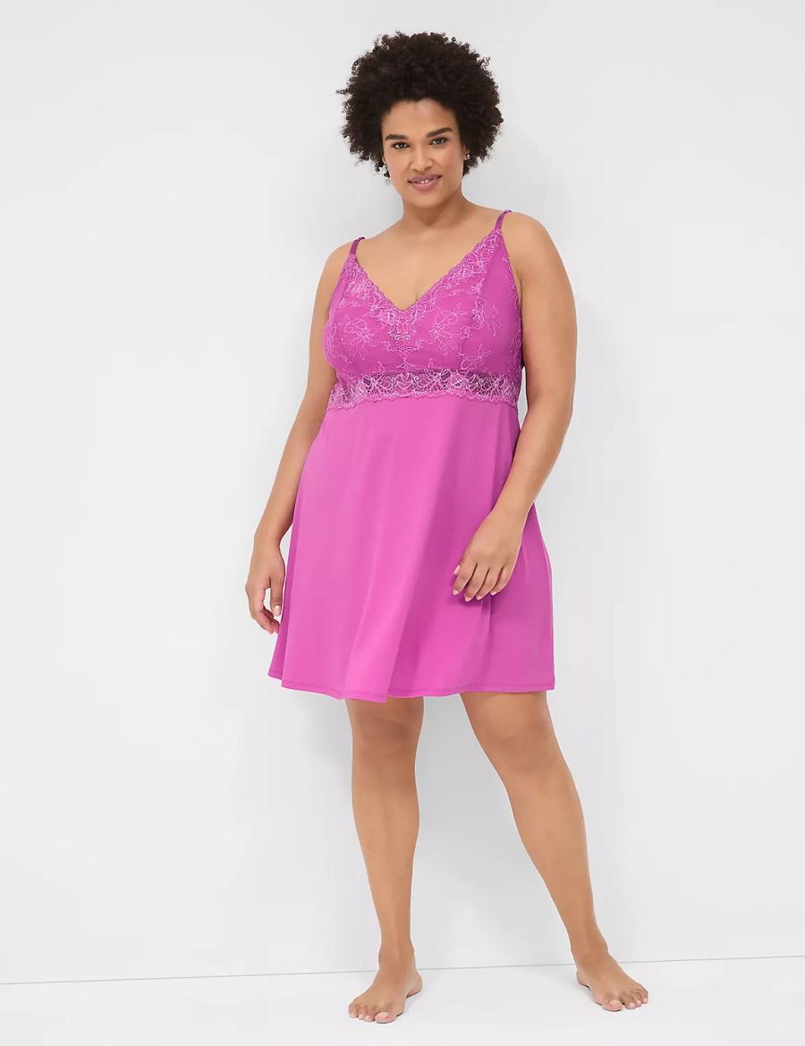 Lane Bryant Modern Romance Chemise Vestito Donna Viola | UPW5873ZH