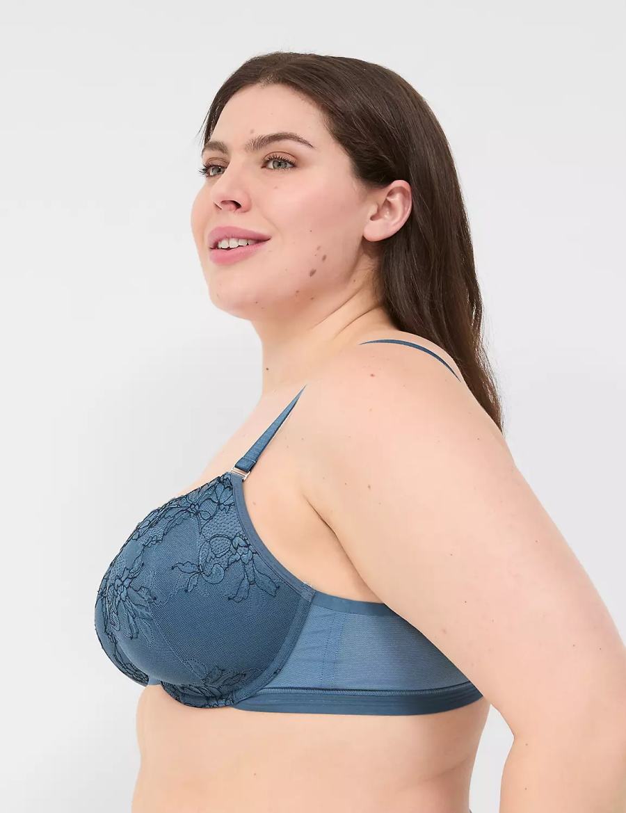 Lane Bryant Modern Romance Lightly Lined Demi Bralette Donna Blu Grigie | XYW6764QO