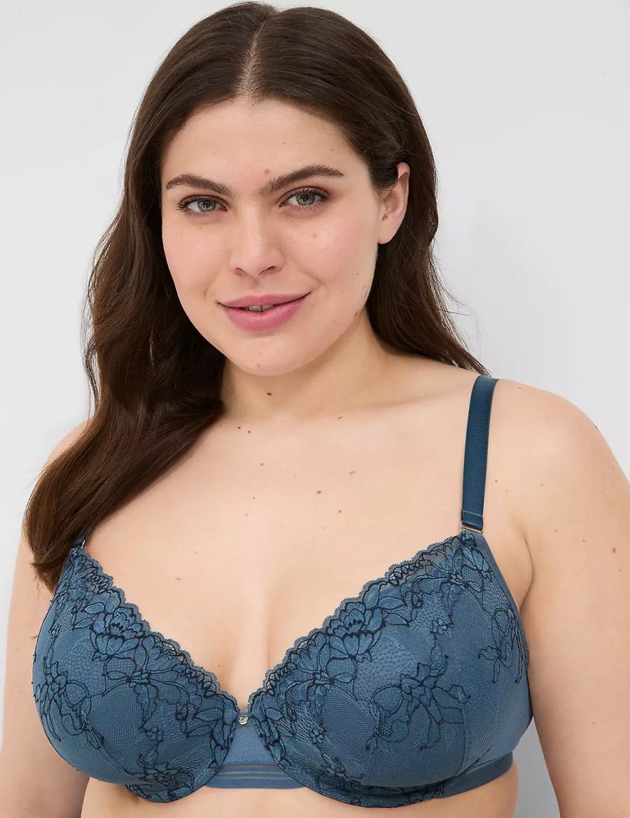 Lane Bryant Modern Romance Lightly Lined Demi Bralette Donna Blu Grigie | XYW6764QO