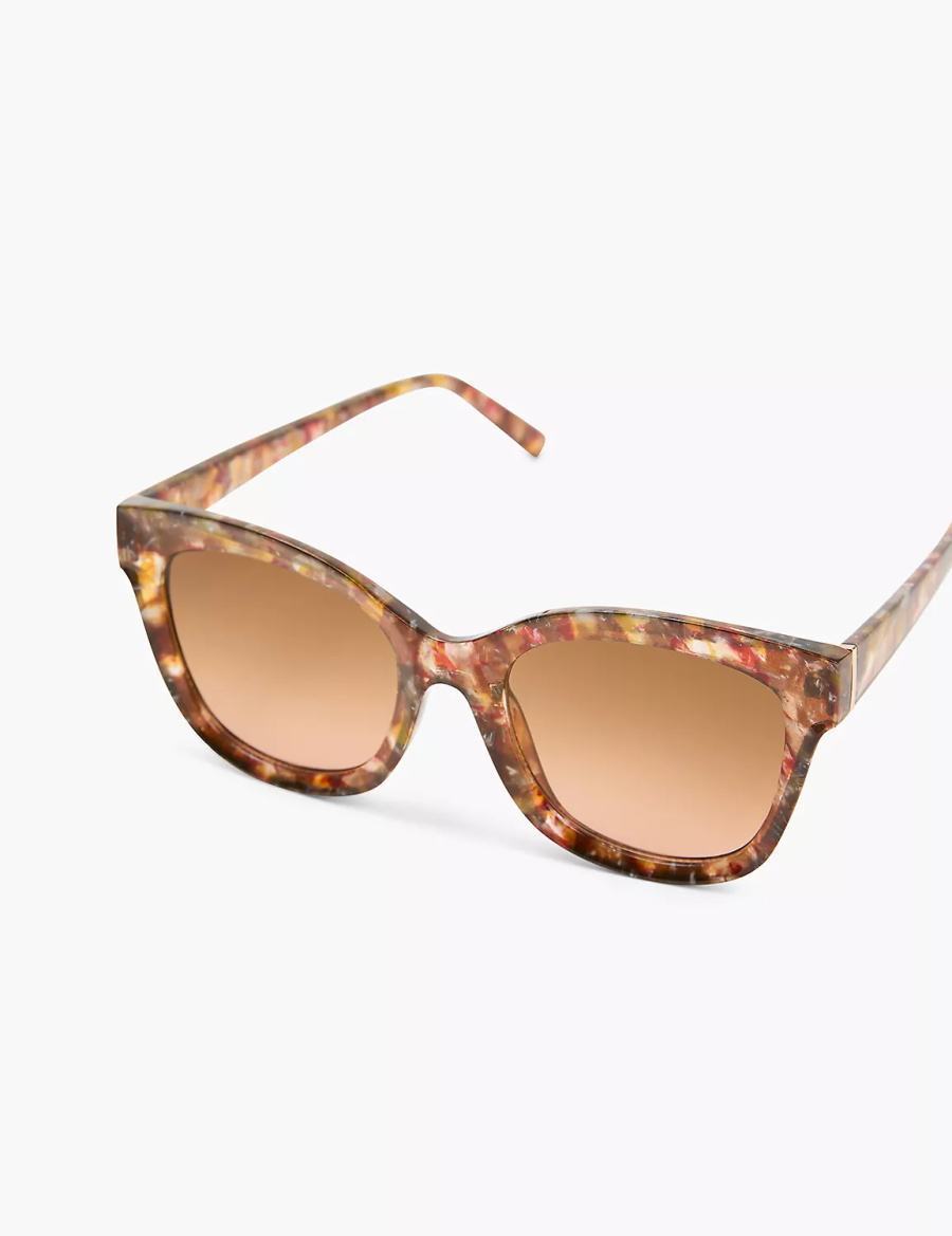 Lane Bryant Neutral Tortoiseshell Print Cateye Occhiali da Sole Donna Marroni | HPH9021JB