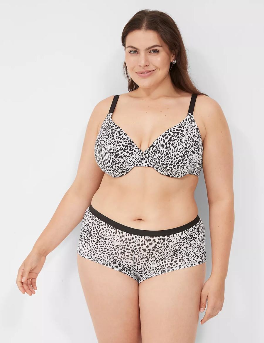 Lane Bryant No-Show Boyshort Slip Donna Bianche Nere | GQJ3826YP